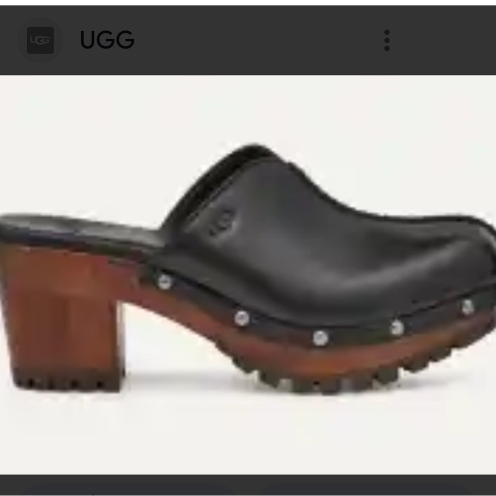 UGG Judi clogs black leather size 6 NEW